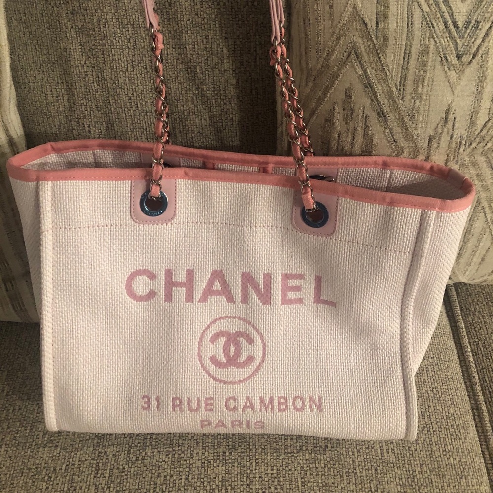 Pink Large Shopping > 30cm Deauville Tote